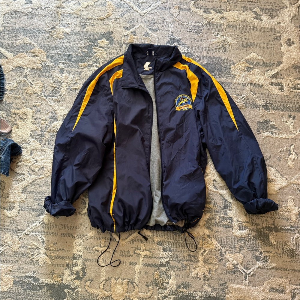 Men's Navy and Yellow Windbreaker